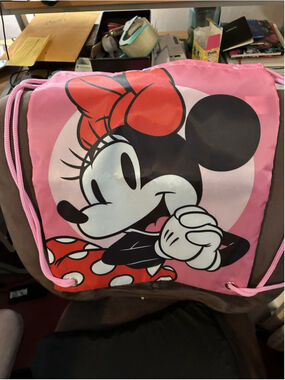 Minnie Mouse Drawstring Bag PInk 17" H x 13" W Nylon
